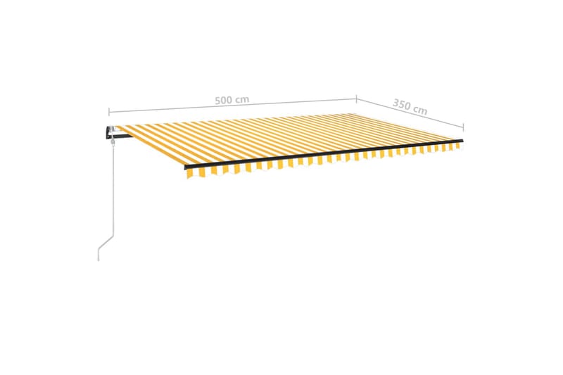 Markis automatiskt infällbar 500x350 cm gul och vit - Gul - Markiser - Terrassmarkis