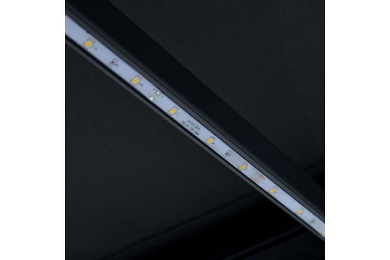 Markis infällbar med vindsensor & LED 400x300 cm antracit - Grå - Markiser - Fönstermarkis