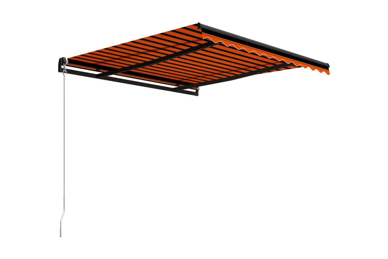 Markis manuellt infällbar 300x250 cm orange och brun - Orange - Markiser - Fönstermarkis