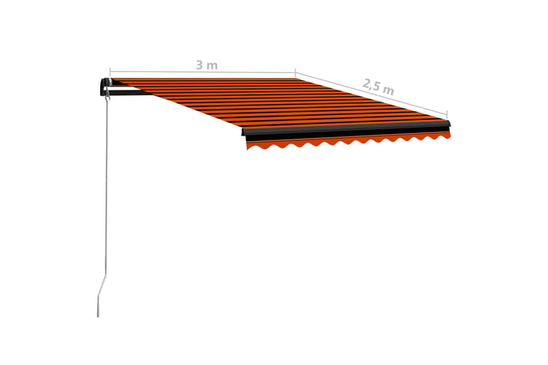 Markis manuellt infällbar 300x250 cm orange och brun - Orange - Markiser - Fönstermarkis
