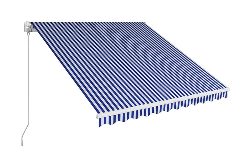 Markis manuellt infällbar 350x250 cm blå och vit - Blå - Markiser - Terrassmarkis