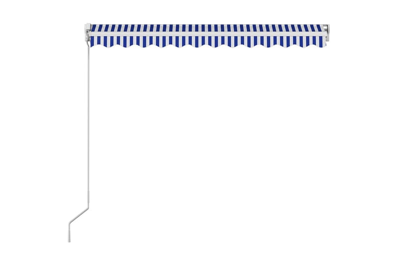 Markis manuellt infällbar 350x250 cm blå och vit - Blå - Markiser - Terrassmarkis