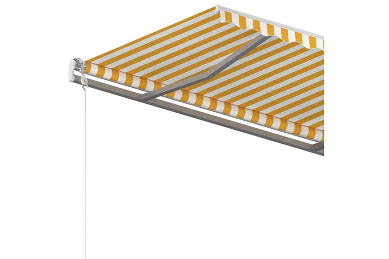 Markis manuellt infällbar 350x250 cm gul och vit - Gul - Markiser - Terrassmarkis