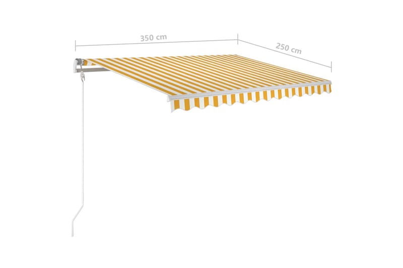 Markis manuellt infällbar 350x250 cm gul och vit - Gul - Markiser - Terrassmarkis
