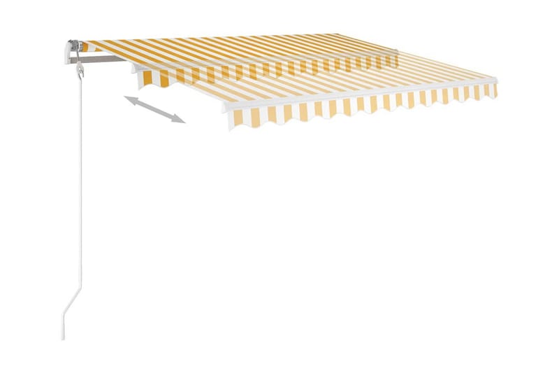Markis manuellt infällbar 350x250 cm gul och vit - Gul - Markiser - Terrassmarkis