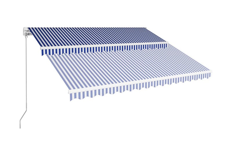 Markis manuellt infällbar 400x300 cm blå och vit - Blå - Markiser - Terrassmarkis