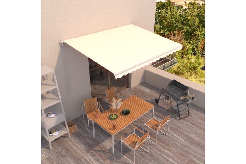 Markis manuellt infällbar 400x350 cm gräddvit - Vit - Markiser - Terrassmarkis