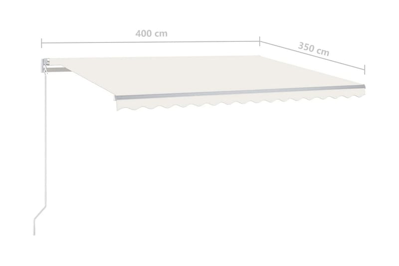 Markis manuellt infällbar 400x350 cm gräddvit - Vit - Markiser - Terrassmarkis