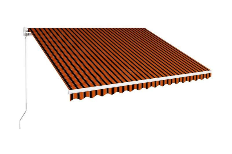 Markis manuellt infällbar 450x300 cm orange och brun - Orange - Markiser - Terrassmarkis