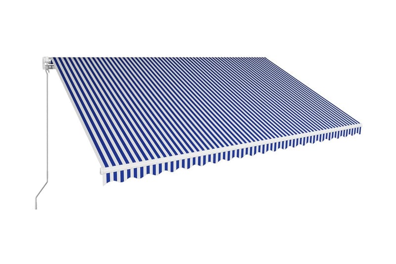 Markis manuellt infällbar 500x300 cm blå och vit - Blå - Markiser - Terrassmarkis
