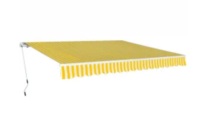 Markis manuellt infällbar 600 cm gul/vit - Gul - Markiser - Terrassmarkis