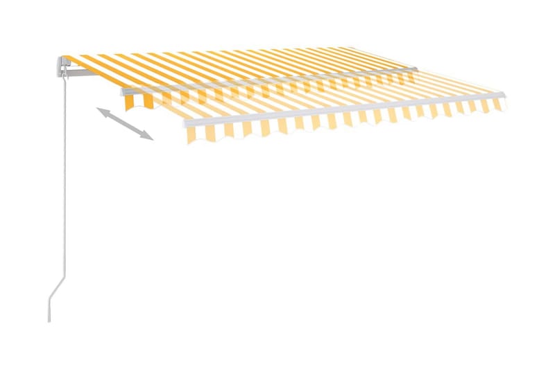 Markis manuellt infällbar med LED 3,5x2,5 m gul och vit - Gul - Markiser - Fönstermarkis