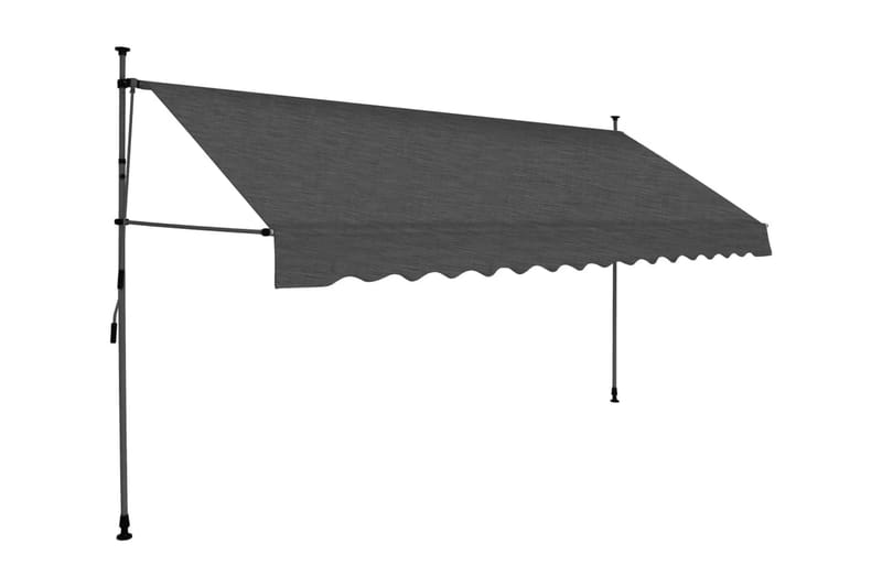 Markis manuellt infällbar med LED 350 cm antracit - Markiser - Fönstermarkis