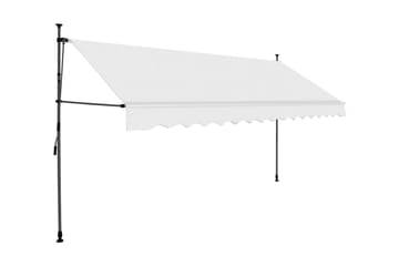 Markis manuellt infällbar med LED 350 cm gräddvit