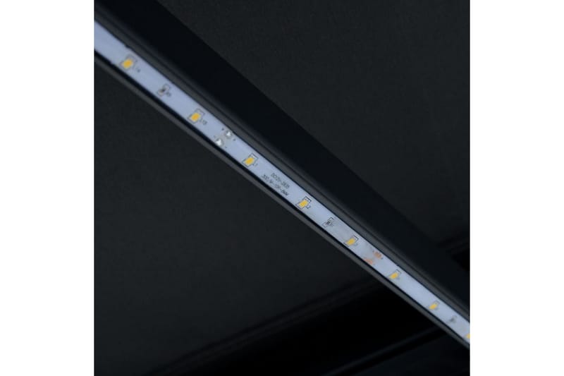 Markis manuellt infällbar med LED 400x300 cm antracit - Grå - Markiser - Terrassmarkis
