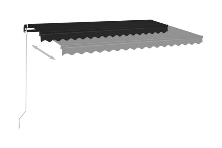 Markis manuellt infällbar med LED 400x350 cm antracit - Grå - Markiser - Terrassmarkis