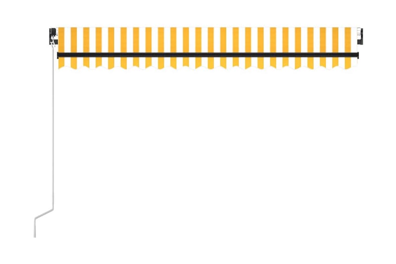 Markis manuellt infällbar med LED 400x350 cm gul och vit - Gul - Markiser - Terrassmarkis