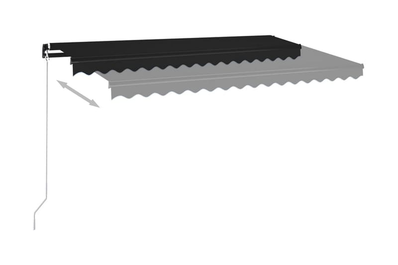 Markis manuellt infällbar med LED 450x350 cm antracit - Grå - Markiser - Terrassmarkis