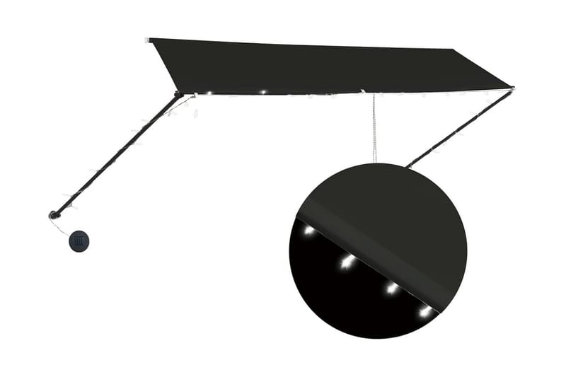 Markis med LED 350x150 cm antracit - Grå - Markiser - Fönstermarkis