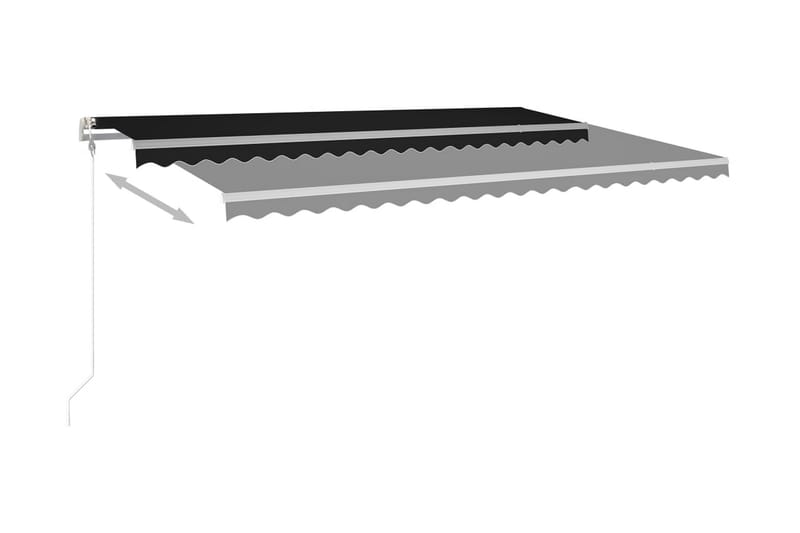 Markis med LED manuellt infällbar 500x350 cm antracit - Grå - Markiser - Terrassmarkis