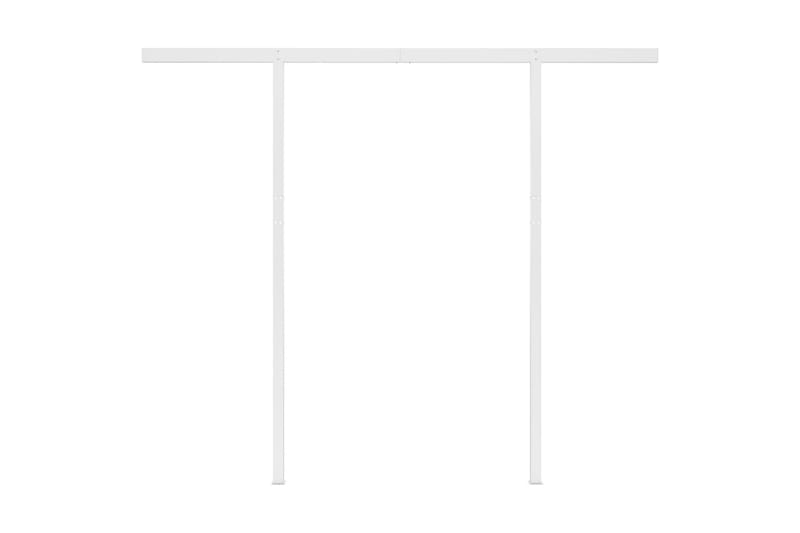 Markis med stolpar automatisk infällbar 3x2,5 m blå och vit - Blå - Markiser - Terrassmarkis