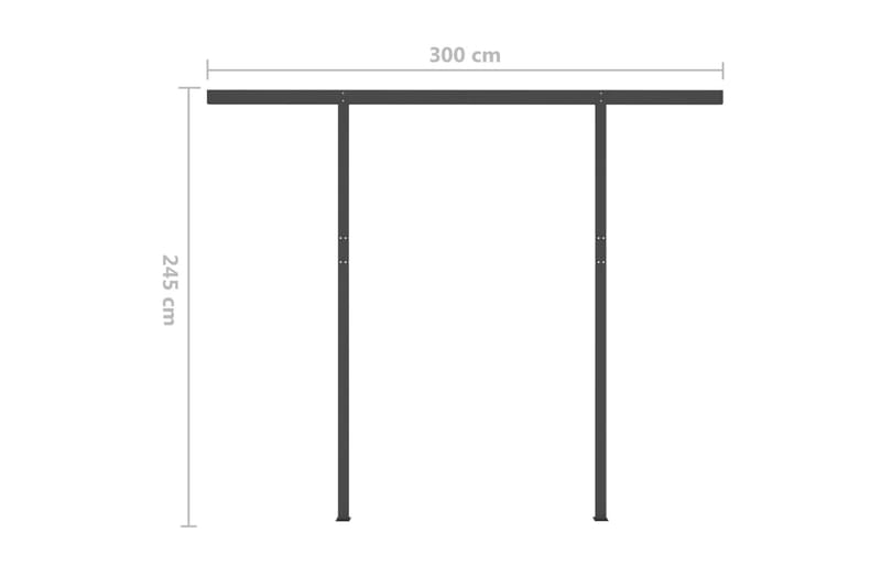 Markis med stolpar automatisk infällbar 3x2,5 m gräddvit - Vit - Markiser - Terrassmarkis