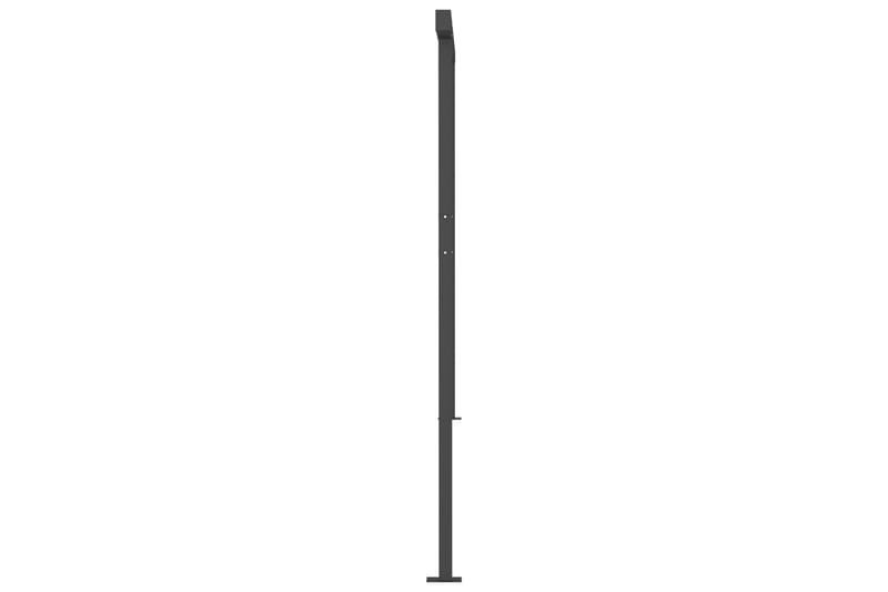 Markis med stolpar automatiskt infällbar 6x3,5 m antracit - Grå - Markiser - Terrassmarkis