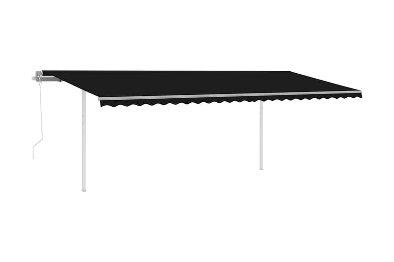 Markis med stolpar automatiskt infällbar 6x3 m antracit - Grå - Markiser - Terrassmarkis