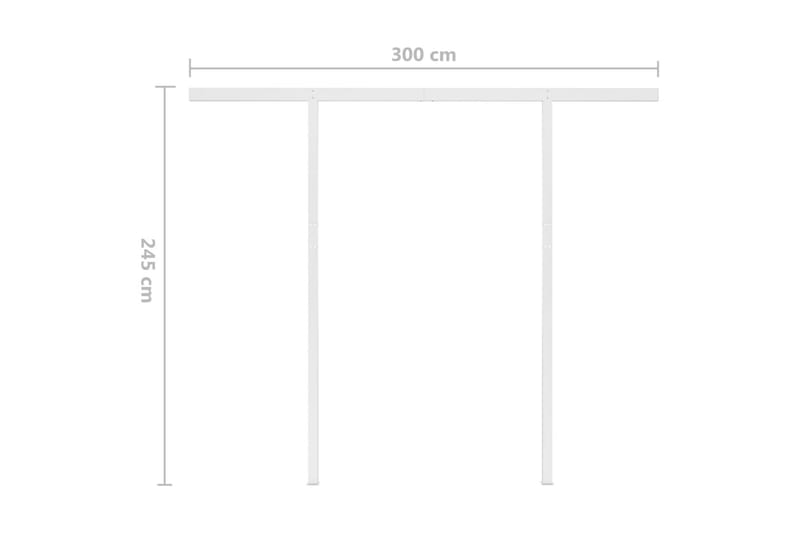 Markis med stolpar manuellt infällbar 3,5x2,5 m gräddvit - Vit - Markiser - Terrassmarkis