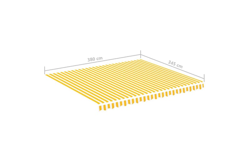 Markisväv gul och vit 4x3,5 m - Gul - Markisväv & markistyg