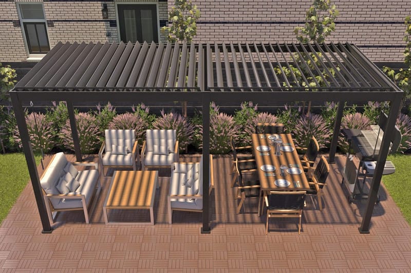 Mirador Paviljong utan Väggar 300x400x250 cm - Mörkgrå - Utemöbler & utemiljö - Solskydd - Paviljong