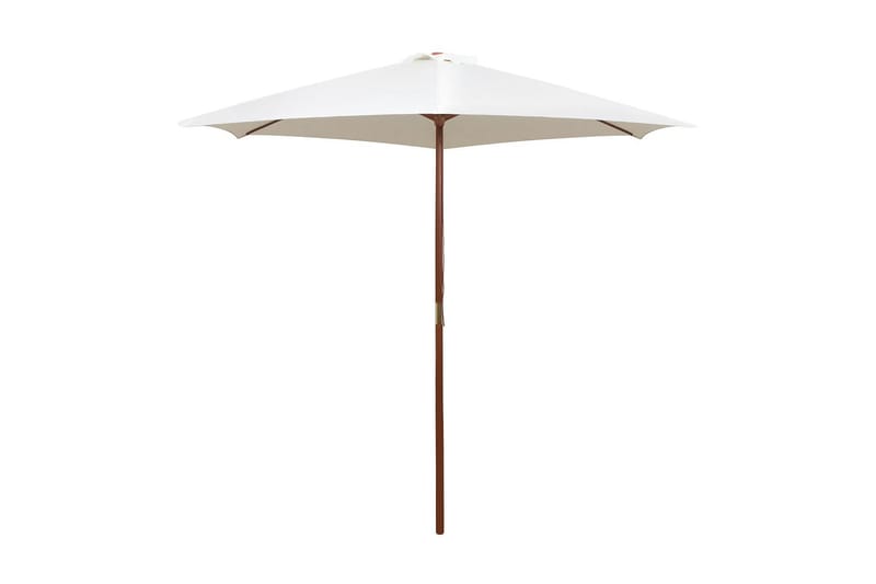 Parasoll 270x270 cm trästång gräddvit - Parasoll