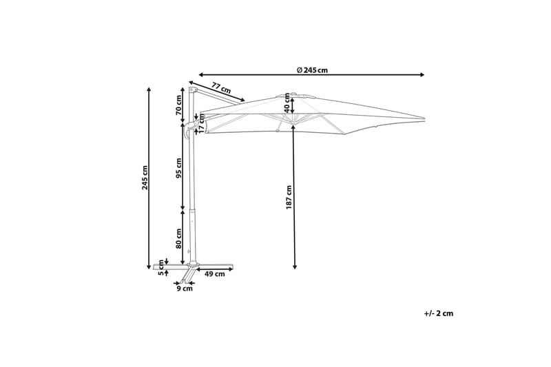 Calimera Hängparasoll 245 cm - Grön/Svart - Utemöbler & utemiljö - Solskydd - Parasoll - Hängparasoll