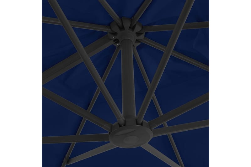 Frihängande parasoll med aluminiumstång 3x3 m azurblå - Blå - Hängparasoll