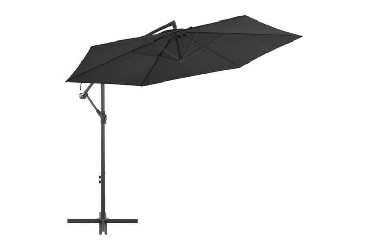 Frihängande parasoll med aluminiumstång 300 cm svart - Hängparasoll
