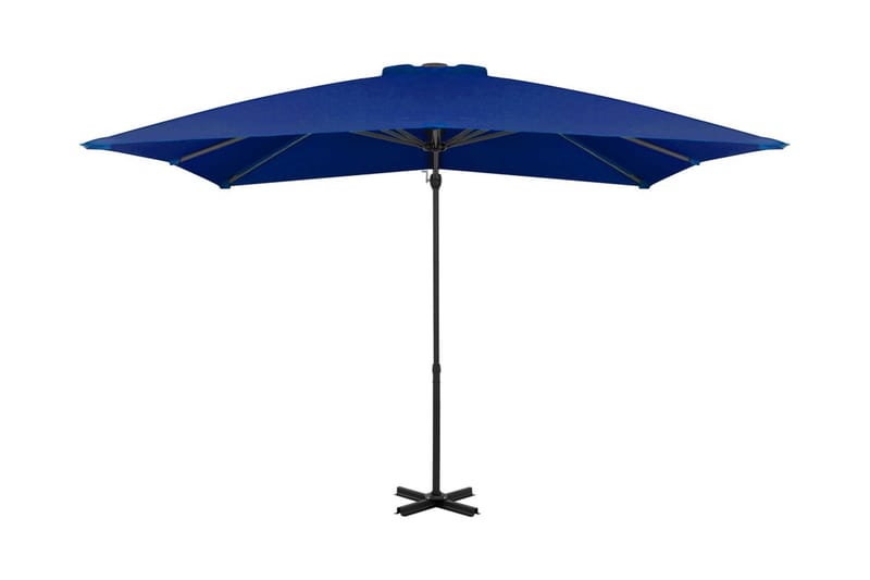 Frihängande parasoll med aluminiumstång azurblå 250x250 cm - Azurblå - Hängparasoll