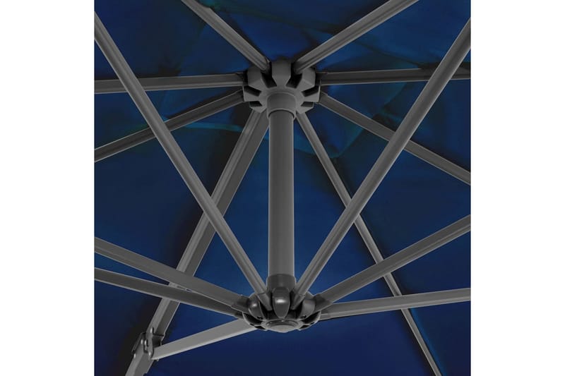 Frihängande parasoll med aluminiumstång azurblå 250x250 cm - Azurblå - Hängparasoll