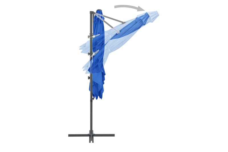 Frihängande parasoll med stålstång azurblå 250x250 cm - Azurblå - Hängparasoll