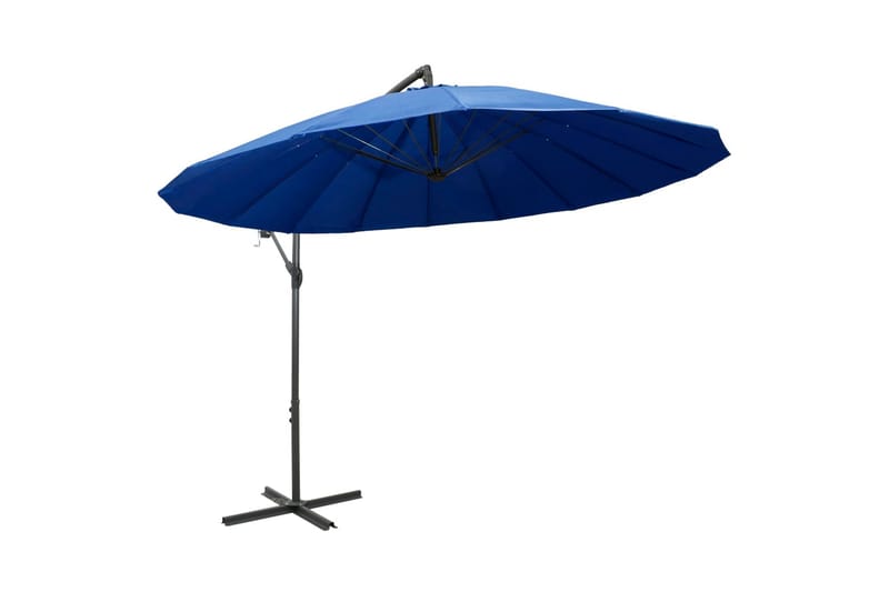 Hängande parasoll blå 3 m aluminiumstång - Blå - Hängparasoll