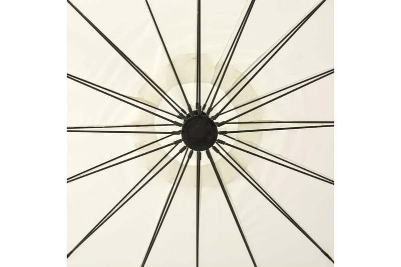 Hängande parasoll vit 3 m aluminiumstång - Vit - Hängparasoll