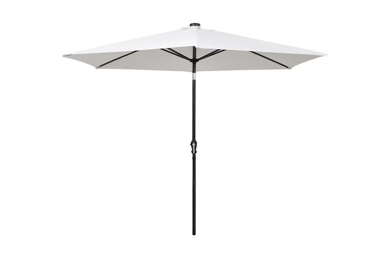 Frihängande LED-parasoll 3 m sandvitt - Hängparasoll