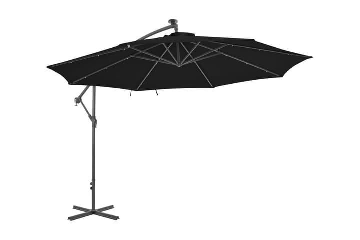 Frihängande parasoll med aluminiumstång 350 cm svart - Hängparasoll