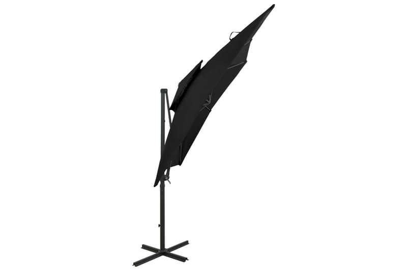 Frihängande parasoll med ventilation 250x250 cm svart - Svart - Hängparasoll