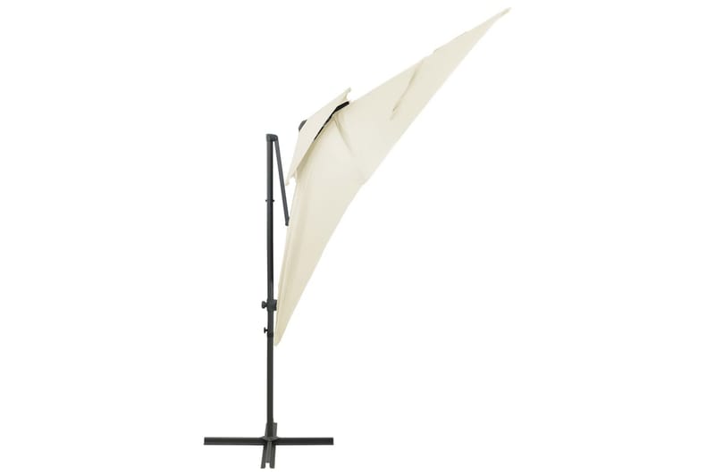 Frihängande parasoll med ventilation sand 250x250 cm - Beige - Hängparasoll