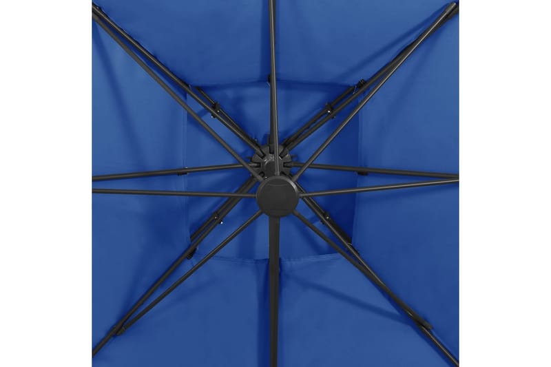 Frihängande parasoll med ventilation 300x300 cm azurblå - Blå - Hängparasoll