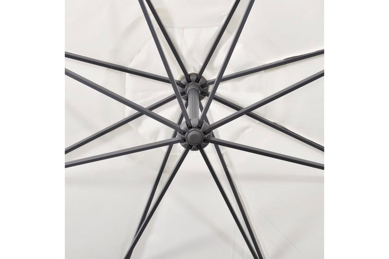 Frihängande parasoll 3,5 m sandvit - Vit - Hängparasoll