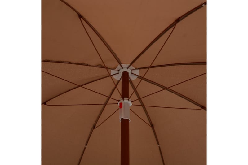 Parasoll med stålstång 240 cm taupe - Brun - Parasoll