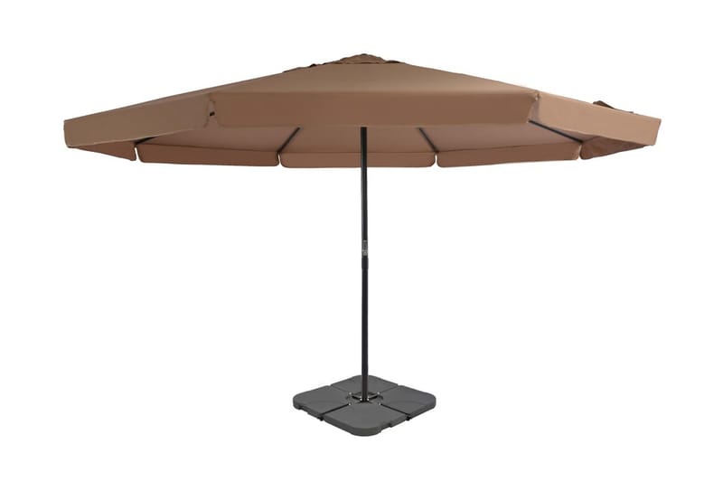 Parasoll med portabel bas taupe - Parasoll
