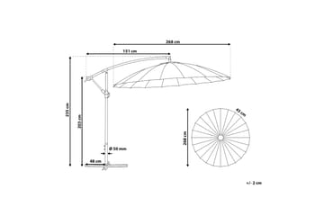 Parasoll Calabria Ii 235 cm - Ljusgrå - Utemöbler & utemiljö - Solskydd - Parasoll