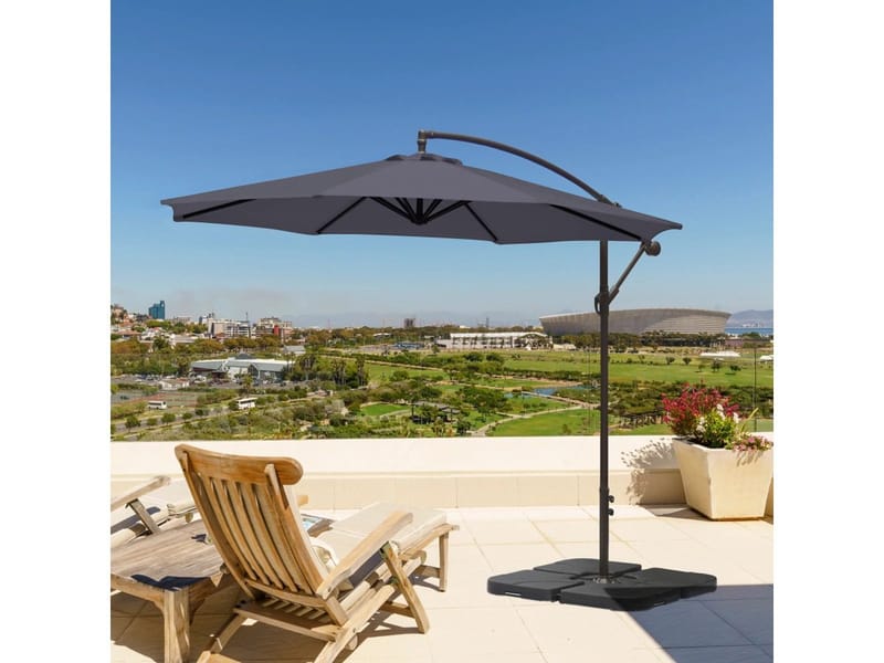 Parasoll för utomhusbruk PALMA Ø3 m - grå - Utemöbler & utemiljö - Solskydd - Parasoll - Hängparasoll